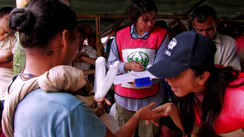 Hygiene Kit Distribution — People who have fled their homes in Myanmar because of violence, receive basic hygiene supplies from ADRA as they settle in to lif...