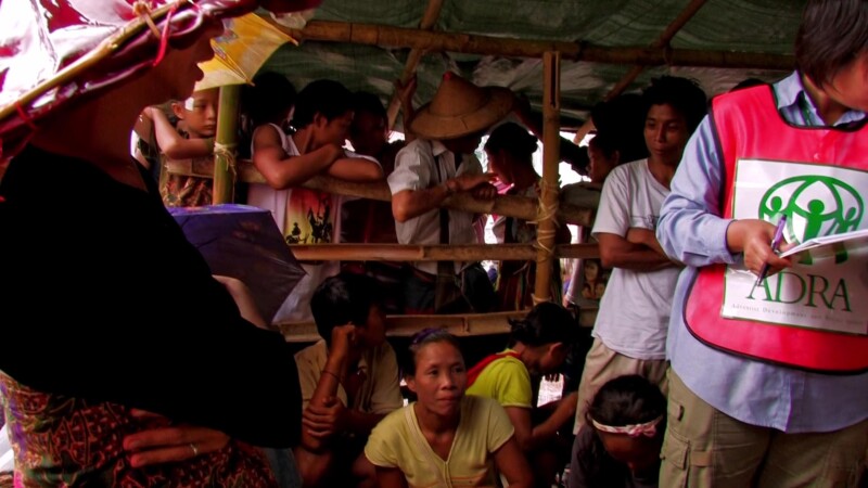 Hygiene Kit Distribution — People who have fled their homes in Myanmar because of violence, receive basic hygiene supplies from ADRA as they settle in to lif...
