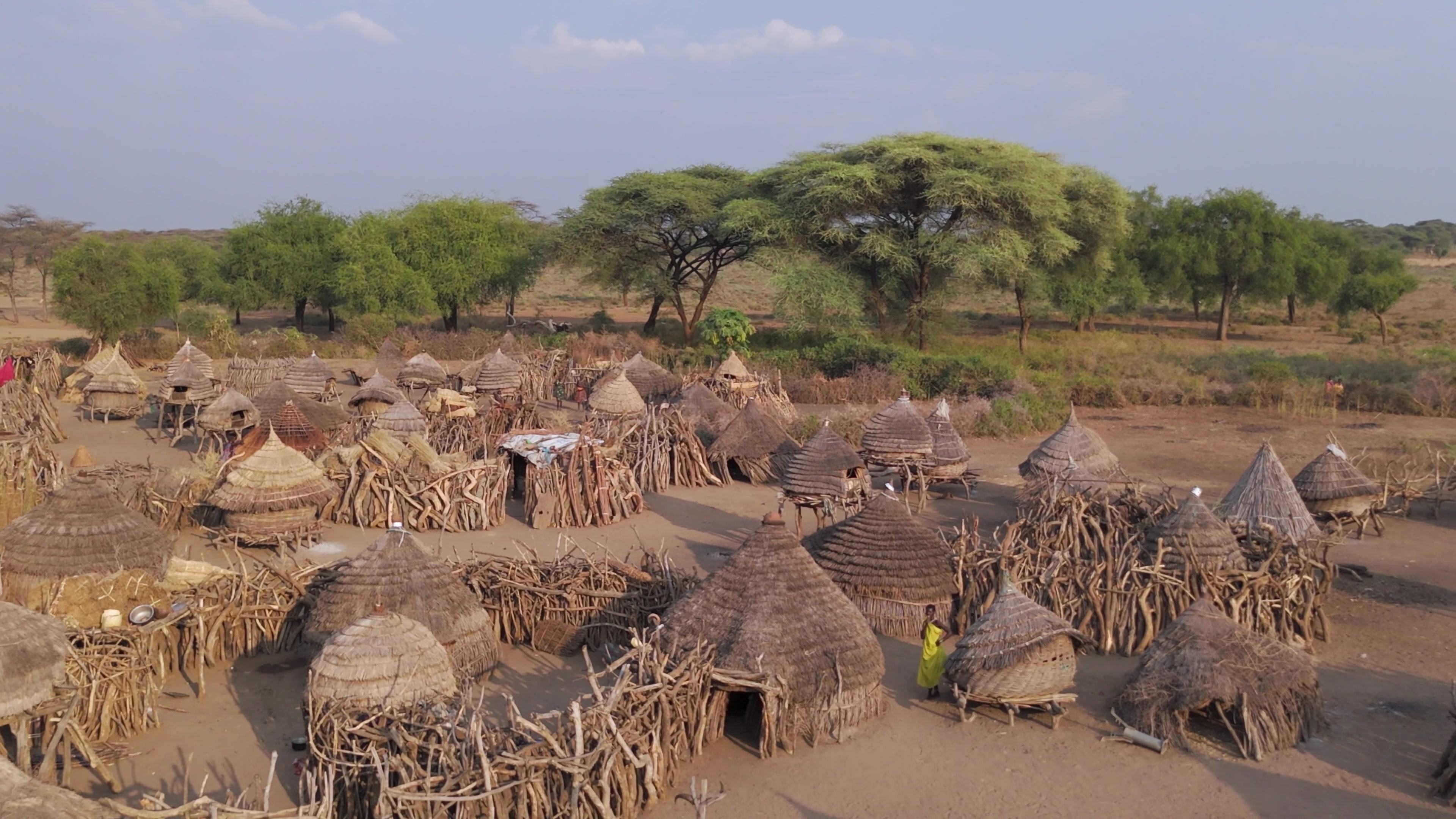 Flyover of African Village