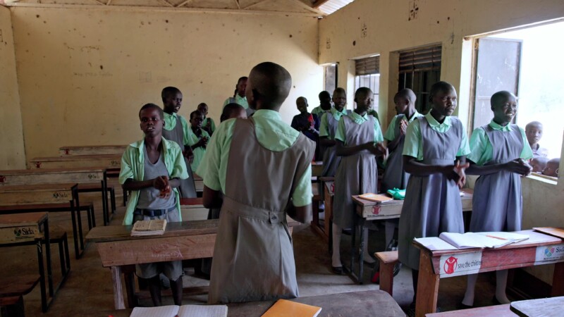 Singing In School in Africa — Students in South Sudan sig about how happy they are to attend school and learn. — Africa, South Sudan, Rural, Remote, Pastoral...