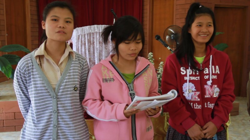 Girls Sing in Church — Girls sing at a Christian Church in ThailandKeywords: singing, girls, church, worship, Thailand