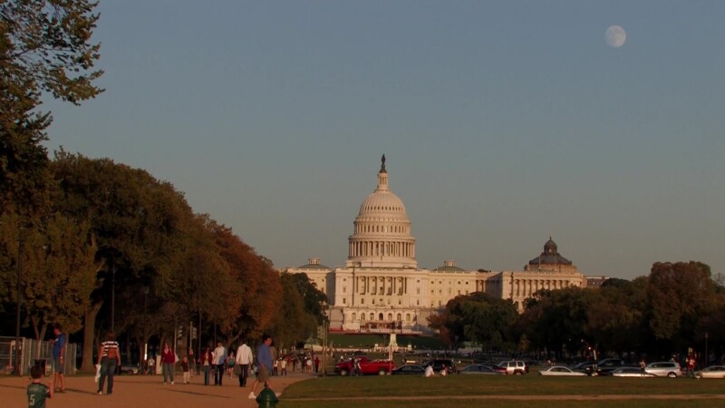 United States Capitol Building — US Capitol in the evening lightKeywords: Stock Footage, USA, United States, Washington, DC, Capitol, US Capitol