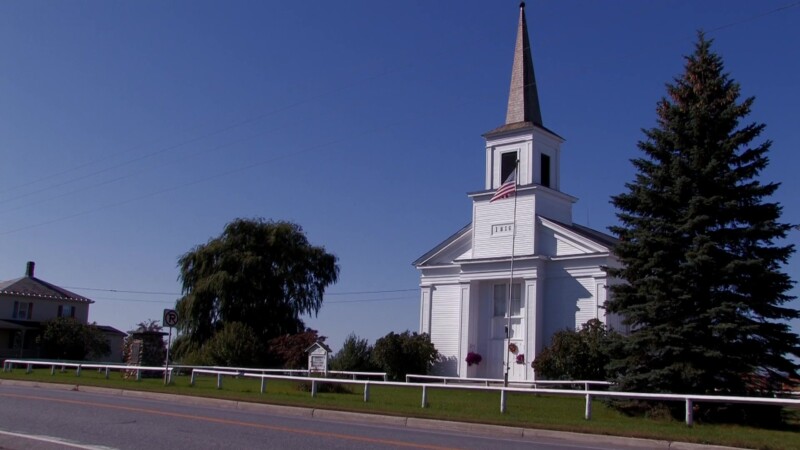 Vermont in the Fall — Country ChurchKeywords: Stock Footage, USA, United States, Vermont, New England
