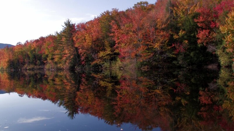 Vermont in the Fall — Fall Colours reflected in a lakeKeywords: Stock Footage, USA, United States, Vermont, New England