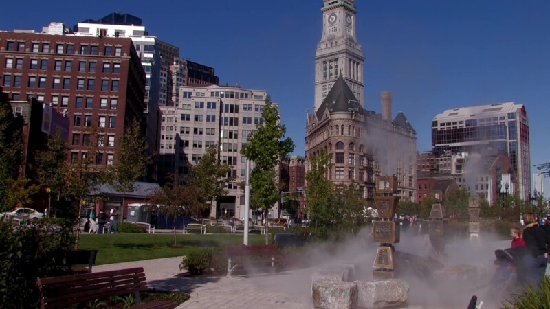 Boston Downtown — Buildings of business and commerece in Downtown BostonKeywords: Stock Footage, USA, United States, New England, Boston, MA, Massachusetts