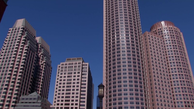 Boston Downtown — Buildings of business and commerece in Downtown BostonKeywords: Stock Footage, USA, United States, New England, Boston, MA, Massachusetts