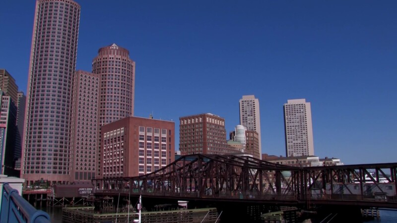 Boston Downtown — Buildings of business and commerece in Downtown Boston, Boston SkylineKeywords: Stock Footage, USA, United States, New England