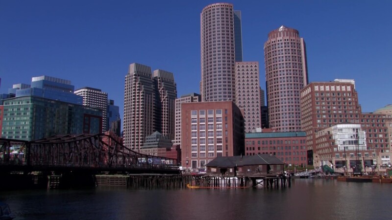 Boston Downtown — Buildings of business and commerece in Downtown Boston, Boston SkylineKeywords: Stock Footage, USA, United States, New England