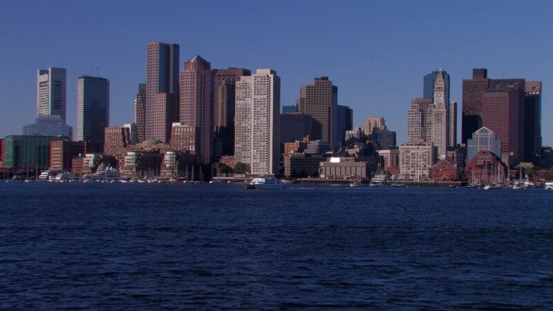 Boston Downtown — Buildings of business and commerece in Downtown Boston, Boston SkylineKeywords: Stock Footage, USA, United States, New England