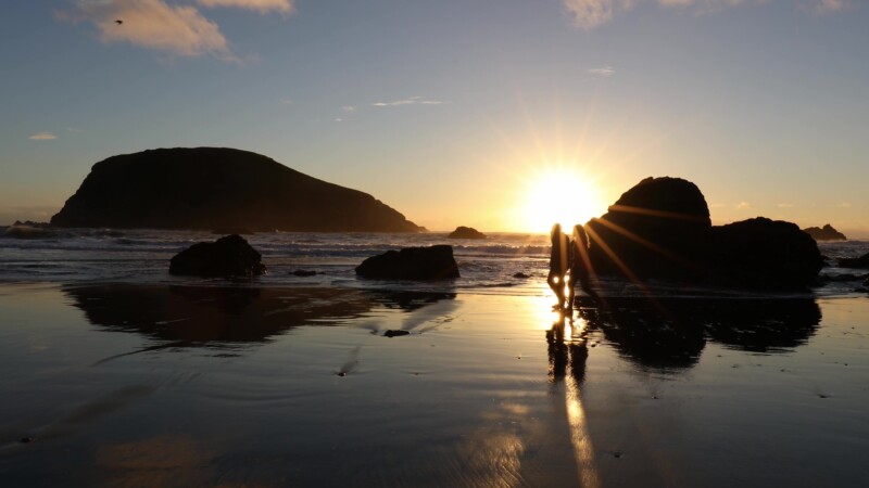 Walk on the Beach at Sunset — United States, Scenic, Oregon, Coast, beach