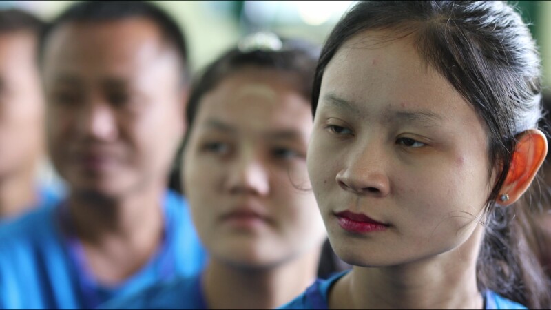 Morning Assembly — Students gather in the main hall of a trade school built and run by ADRA to help young, out of school youth develop life and income skills...