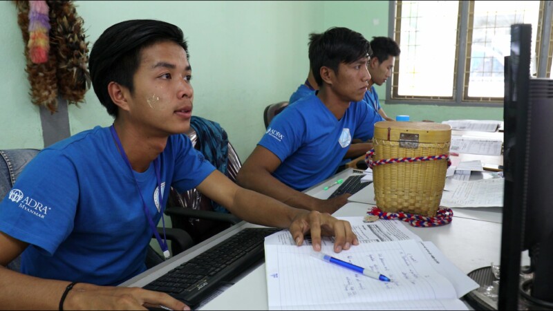 Learning Computer Skills — At a trade school in Myanmar, run by ADRA, young people learn computer skills to prepare them to become office workers. — Myanmar,...