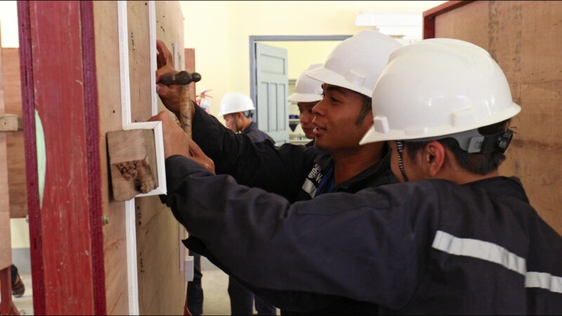 Electrition Training — Young men in Myanmar learn the skill of how to wire houses for electricityKeywords: Myanmar, Burma, Burmese, Karen, student, trade sch...