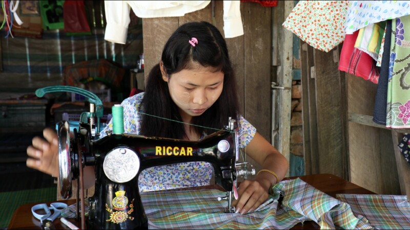 Small Clothes Making Shop — Young hearing impaired girl opens her own business making clothes out of her home, thanks to the training that she has received f...