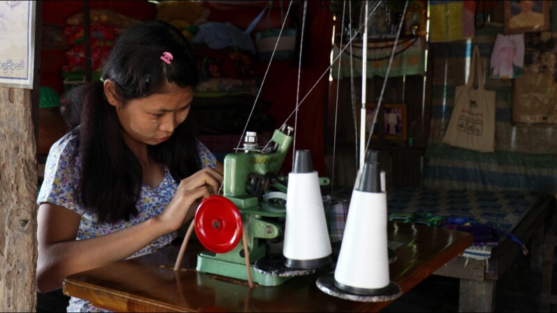 Small Clothes Making Shop — Young hearing impaired girl opens her own business making clothes out of her home, thanks to the training that she has received f...