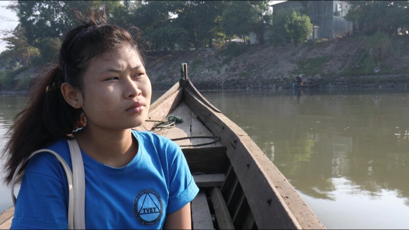 Attending a Trade school — Young hearing impaired girl goes to a trade school each day to learn how to make clothes so she can start her own income generatin...