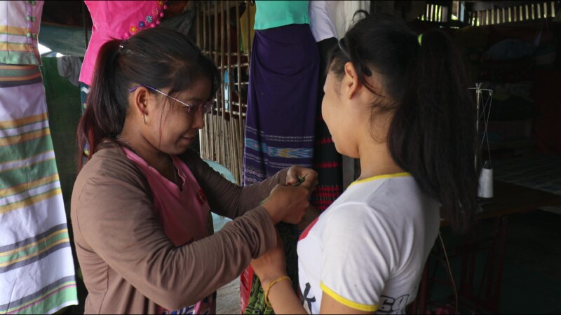 Small Clothes Making Shop — Young hearing impaired girl opens her own business making clothes out of her home, thanks to the training that she has received f...