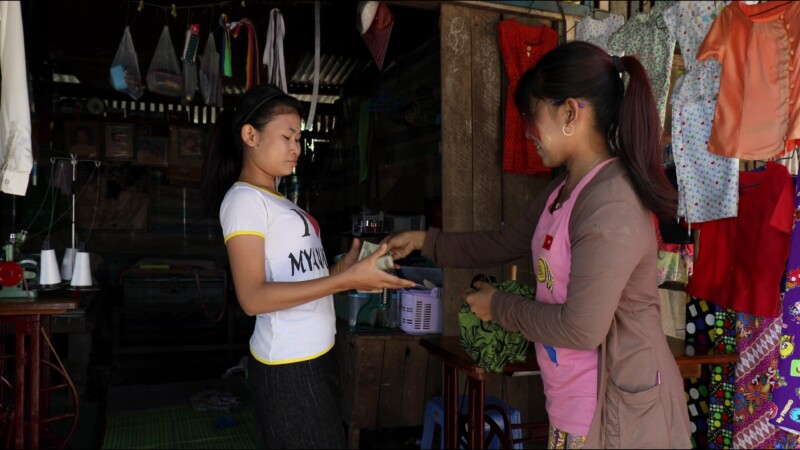 Small Clothes Making Shop — Young hearing impaired girl opens her own business making clothes out of her home, thanks to the training that she has received f...