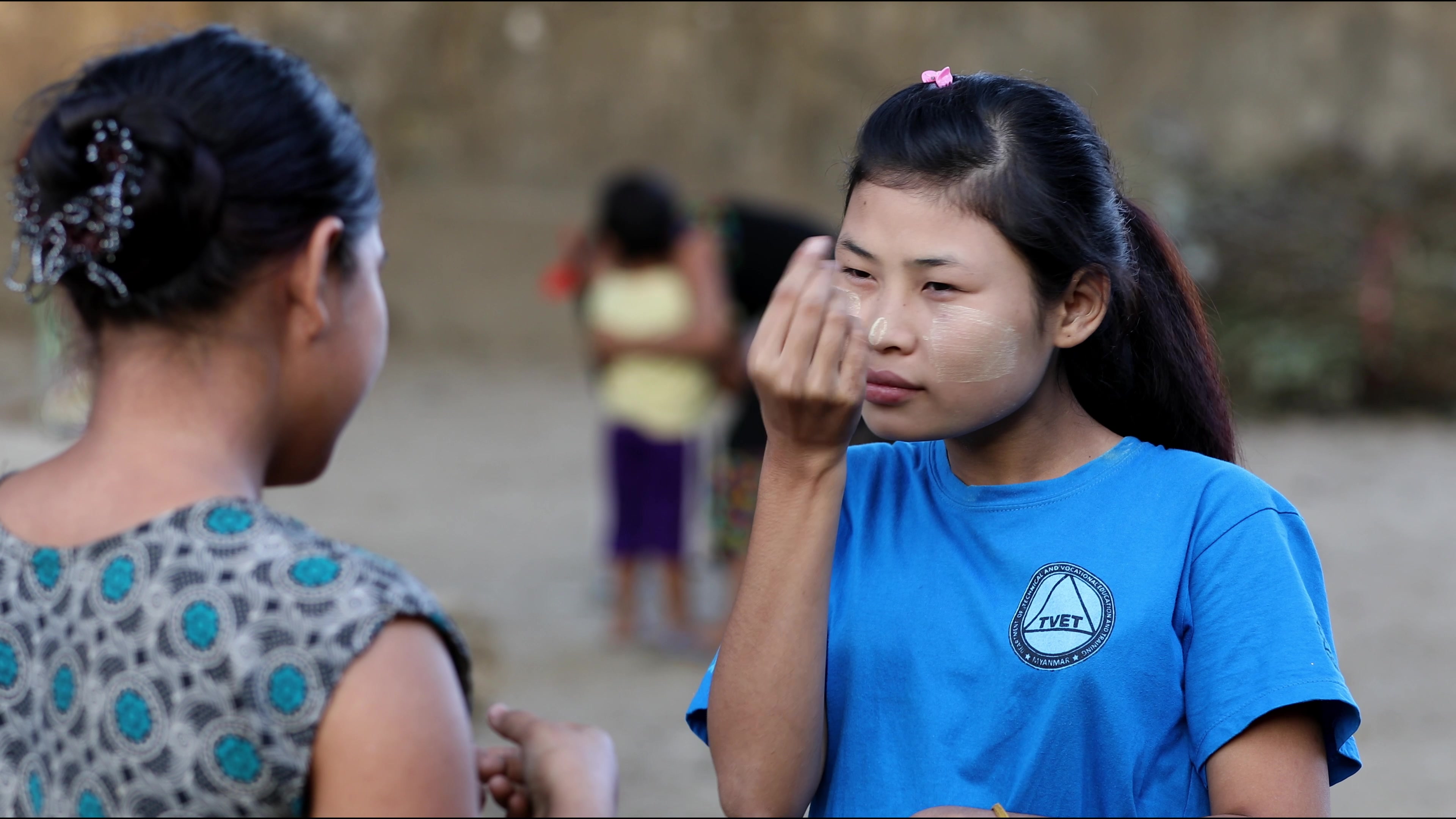 Hearing Impaired Woman Talks with her Hands